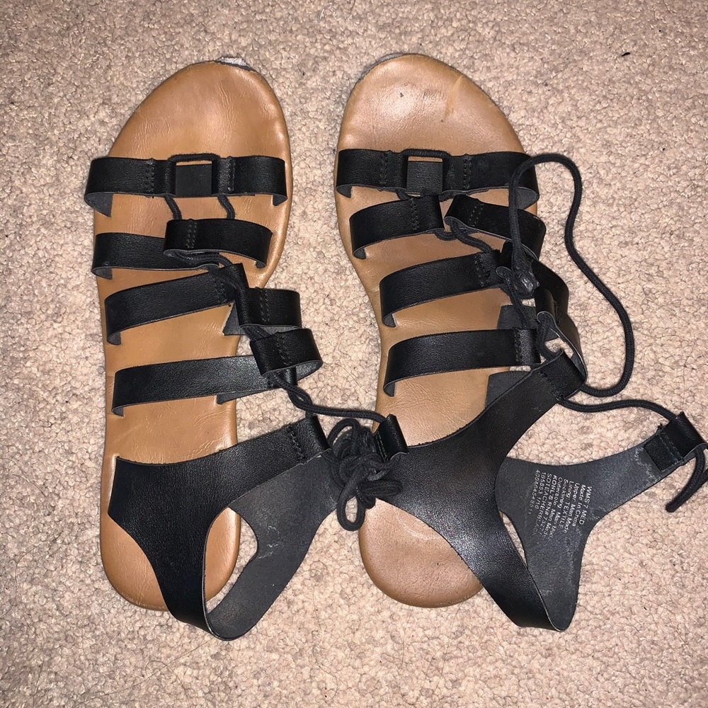 Black gladiator sandals